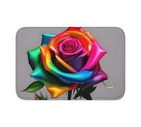 Lock Edge Floor Mat Hem 40x60 WHJSHOP Rainbow Rose Picture for Toilet, Dressing Table, Vacation Home, Master Bathroom, Children's Bathroom, and Guest Suite