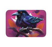 Lock Edge Floor Mat Hem 40x60 WHJSHOP Ravens Picture for Toilet, Dressing Table, Vacation Home, Master Bathroom, Children's Bathroom, and Guest Suite
