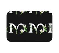 Lock Edge Floor Mat Hem 40x60 YYHHAOFA Alphabet with Calla Lily Pattern for Toilet, Dressing Table, Vacation Home, Master Bathroom, Children's Bathroom, and Guest Suite