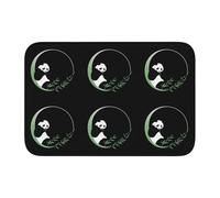 Lock Edge Floor Mat Hem 40x60 YYHHAOFA Bamboo Leaf Moon Panda Pattern for Toilet, Dressing Table, Vacation Home, Master Bathroom, Children's Bathroom, and Guest Suite