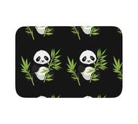 Lock Edge Floor Mat Hem 40x60 YYHHAOFA Bamboo Leaf Panda Pattern for Toilet, Dressing Table, Vacation Home, Master Bathroom, Children's Bathroom, and Guest Suite