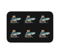 Lock Edge Floor Mat Hem 40x60 YYHHAOFA Bear who Caught a Big Fish Pattern for Toilet, Dressing Table, Vacation Home, Master Bathroom, Children's Bathroom, and Guest Suite