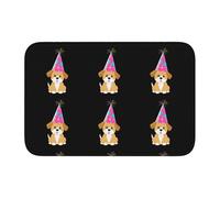 Lock Edge Floor Mat Hem 40x60 YYHHAOFA Birthday Hat Puppy Pattern for Toilet, Dressing Table, Vacation Home, Master Bathroom, Children's Bathroom, and Guest Suite