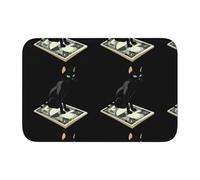 Lock Edge Floor Mat Hem 40x60 YYHHAOFA Black cat and Money Pattern for Toilet, Dressing Table, Vacation Home, Master Bathroom, Children's Bathroom, and Guest Suite