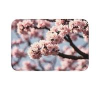 Lock Edge Floor Mat Hem 40x60 YYHHAOFA Blooming Cherry Blossoms Pattern for Toilet, Dressing Table, Vacation Home, Master Bathroom, Children's Bathroom, and Guest Suite