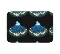 Lock Edge Floor Mat Hem 40x60 YYHHAOFA Blue Flower Volcano Pattern for Toilet, Dressing Table, Vacation Home, Master Bathroom, Children's Bathroom, and Guest Suite