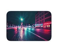Lock Edge Floor Mat Hem 40x60 YYHHAOFA Neon Night Pattern for Toilet, Dressing Table, Vacation Home, Master Bathroom, Children's Bathroom, and Guest Suite