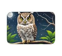 Lock Edge Floor Mat Hem 40x60 YYHHAOFA Owl at Night Pattern for Toilet, Dressing Table, Vacation Home, Master Bathroom, Children's Bathroom, and Guest Suite