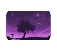 Lock Edge Floor Mat Hem 40x60 YYHHAOFA Purple Night Pattern for Toilet, Dressing Table, Vacation Home, Master Bathroom, Children's Bathroom, and Guest Suite