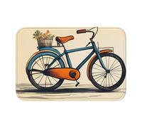 Lock Edge Floor Mat Hem 40x60 YYHHAOFA Retro Bicycle Pattern for Toilet, Dressing Table, Vacation Home, Master Bathroom, Children's Bathroom, and Guest Suite