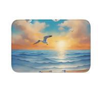 Lock Edge Floor Mat Hem 40x60 YYHHAOFA Seagulls by The sea Pattern for Toilet, Dressing Table, Vacation Home, Master Bathroom, Children's Bathroom, and Guest Suite