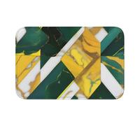 Lock Edge Floor Mat Hem 40x60 YYHHAOFA Yellow Green Marble Pattern for Toilet, Dressing Table, Vacation Home, Master Bathroom, Children's Bathroom, and Guest Suite
