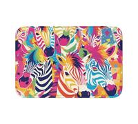 Lock Edge Floor Mat Hem 40x60 YYHWHJDE Colorful Rainbow Zebra Prints for Toilet, Dressing Table, Vacation Home, Master Bathroom, Children's Bathroom, and Guest Suite