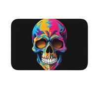Lock Edge Floor Mat Hem 40x60 YYHWHJDE Colorful Skull Prints for Toilet, Dressing Table, Vacation Home, Master Bathroom, Children's Bathroom, and Guest Suite