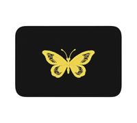 Lock Edge Floor Mat Hem 40x60 YYHWHJDE Knitted Yellow Butterfly Prints for Toilet, Dressing Table, Vacation Home, Master Bathroom, Children's Bathroom, and Guest Suite