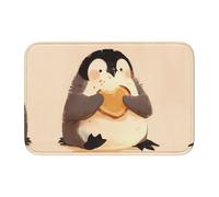 Lock Edge Floor Mat Hem 40x60 YYHWHJDE Little Penguin Eating Bread Prints for Toilet, Dressing Table, Vacation Home, Master Bathroom, Children's Bathroom, and Guest Suite