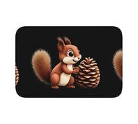 Lock Edge Floor Mat Hem 40x60 YYHWHJDE Little Squirrel Stealing Pine Cones Prints for Toilet, Dressing Table, Vacation Home, Master Bathroom, Children's Bathroom, and Guest Suite