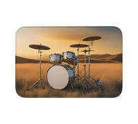 Lock Edge Floor Mat Hem 40x60 YYHWHJDE Music Drum in Field Prints for Toilet, Dressing Table, Vacation Home, Master Bathroom, Children's Bathroom, and Guest Suite