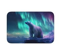 Lock Edge Floor Mat Hem 40x60 YYHWHJDE Northern Lights Polar Bear Prints for Toilet, Dressing Table, Vacation Home, Master Bathroom, Children's Bathroom, and Guest Suite