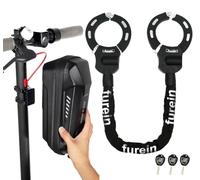 Lock for e-scooter, handcuff lock for e-scooter, bicycle lock, e-bike/motorcycle, electric scooter lock with silicone protection against scratches, includes a portable 4L storage bag