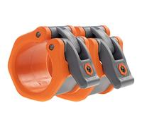 Lock-Jaw Barbell Collars HEX Olympic Barbell Clamps 2 Pcs - Heavy Duty Bar Clamps for 2” & 50mm Olympic Bars - Secure Weight Bar Clamps for Strength Training & Home Gym Accessories - Orange
