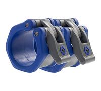 Lock-Jaw Barbell Collars HEX Olympic Barbell Clamps 2 Pcs - Heavy Duty Bar Clamps for 2” & 50mm Olympic Bars - Secure Weight Bar Clamps for Strength Training & Home Gym Accessories - Blue