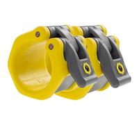Lock-Jaw HEX Barbell Collars Olympic Barbell Clamps 2 Pcs - Heavy Duty Bar Clamps for 2” & 50mm Olympic Bars - Secure Weight Bar Clamps for Strength Training & Home Gym Accessories - Yellow