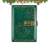 Lock Journal, B6 Password Notebook, 224 Pages Leather Rose Hardcover Lined Diary Planner for Kids Adult Boys Girls Teens School Travel Christmas Birthday