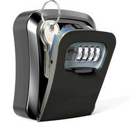 Lock Key Safe Police Approved, Wall Mounted Key Box -Combination Lock Box -Best Outdoor Waterproof and Security-Key Cabinet Safe -Great For Elderly Parents Spare House Keys (Black)