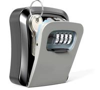 Lock Key Safe Police Approved, Wall Mounted Key Box -Combination Lock Box -Best Outdoor Waterproof and Security-Key Cabinet Safe -Great For Elderly Parents Spare House Keys (Grey)