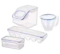 Lock & Lock 4 Piece Baking Set - Food Storage Containers for Baking - Butter Dish, 12 Egg Box, Flour Box and Measuring Glass, BPA Free - Ideal as a Storage Container