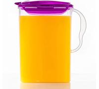 Lock & Lock Aqua Fridge Door Water Jug with Handle BPA Free Plastic Pitcher with Flip Top Lid Perfect for Making Teas and Juices, 3 liters, Purple