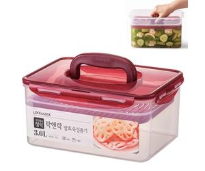 Lock & Lock BPA Free Rectangular Pickle Kimchi Press Ferment Storage Container (3.6L)