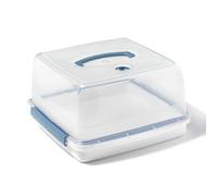 Lock & Lock HLS102 Square Cake Box-Clear/Blue, 12.6 L