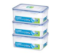 Lock & Lock food storage box, multifunctional box, food storage container, flour box, contents: 2.3 litres, dishwasher safe, set of 3.