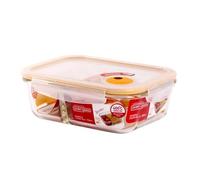 LOCK & LOCK Glass Food Storage Containers - Square - With Lid and Insert for Oven, Microwave & Freezing - 950ml
