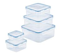 LOCK & LOCK HPL980CLQ5 Easy Essentials Container Food Storage Bin Set, Plastic, Clear