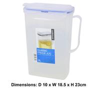 LocknLock Rectangular Fridge Door Jug 2ltr (190 x 100 x 234mm)