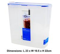 Lock & Lock Rectangular Storage Container with Flip Top Lid - Clear/Blue, 3.4 L