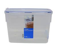 Lock & Lock Rectangular Storage Container with Flip Top Lid - Clear/Blue, 2.4 L