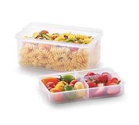 Lock & Lock Plastic Food Storage Containers - Square - Lunch Box with Divider - 1.4 Litre