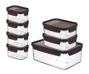 LOCK & LOCK Stackable Storage Containers 7pc Set BISFREE, Tritan BPA Free Plastic & Airtight Snap Lock System - Fresh Food Storage with Lid for Refrigerator, Freezer & Microwave