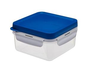 LOCK & LOCK To-GO Lunch Box - Lunch Box with 2 Compartments - Made of High Quality Transparent Plastic BPA Free - Leak-Proof - Square, 1.2 Litres, Blue