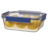 Lock & Lock TOP Class Food Storage Container - Glass Storage Jar with Lid Made of Plastic, BPA-Free, Stackable, Leak-Proof, Rectangular 2 Litres