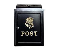 Lock Mailboxes for Outside,Wall Mount,Plated Flower Carving Pattern,European British Style,11in X 5in X 16in