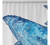 BlissHome Creatures Whale Design Shower Curtain BlissHome Multicolor