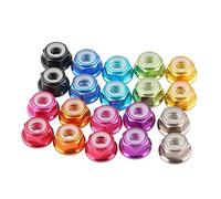 Lock nuts, 10pcs/lot M2 .5 M3 M4 M5 M6 Anodized Aluminum Flange Nylon Lock Nut Hex Insert Self-Locking Nylock Locknut(Silver-M2)