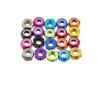 Lock nuts, Colourful Aluminum Nuts M2 M3 M4 M5 Nylon Insert Lock Nut Model Hex Self-Locking 10 Pcs(Golden-M5)