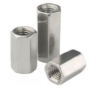 Lock Nuts ， Hexagon Nut， Left Hand Thread 304 Stainless Steel Hex Rod Coupling Nuts Standoff Spacer Multiple Sizes(M8x25mm)