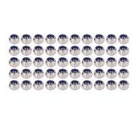Lock Nuts Nylon Self Locking M8 50Pcs Hex Stainless Steel Silver - Anti Loosening, Durable Hardware Kit
